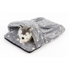 Pet bed - "slipper" gray/white stars